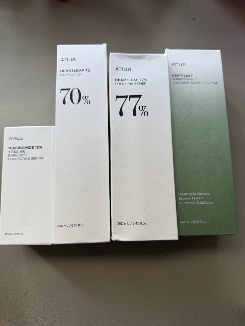 Anua Heartleaf & Niacinamide Skincare Set - 4 full size products - $82